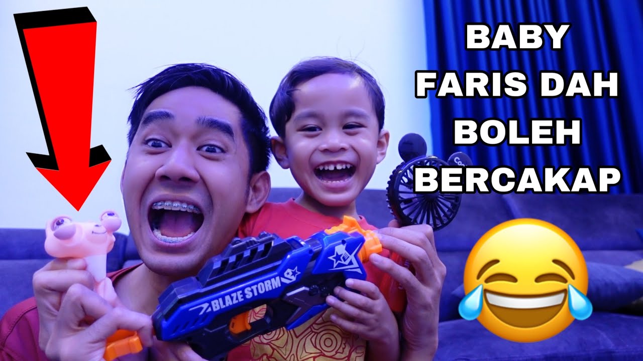 BABY FARIS DAH BOLEH BERCAKAP 😱 AKU MAIN MAINAN NERF 🔫
