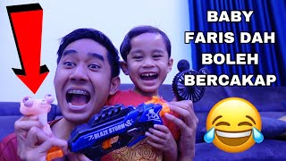 BABY FARIS DAH BOLEH BERCAKAP 😱 AKU MAIN MAINAN NERF 🔫