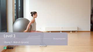 Level 3 Übung 1: Wall-sit dynamic | Übungen bei Patellofemoralem Schmerzsyndrom