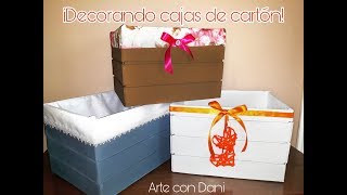 Cestos hechos de cajas de cartón | Arte con Dani💛