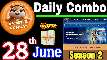 Hamster Kombat GameDev Heroes 🎮| 28 June Daily Cipher 🧩 Season 2