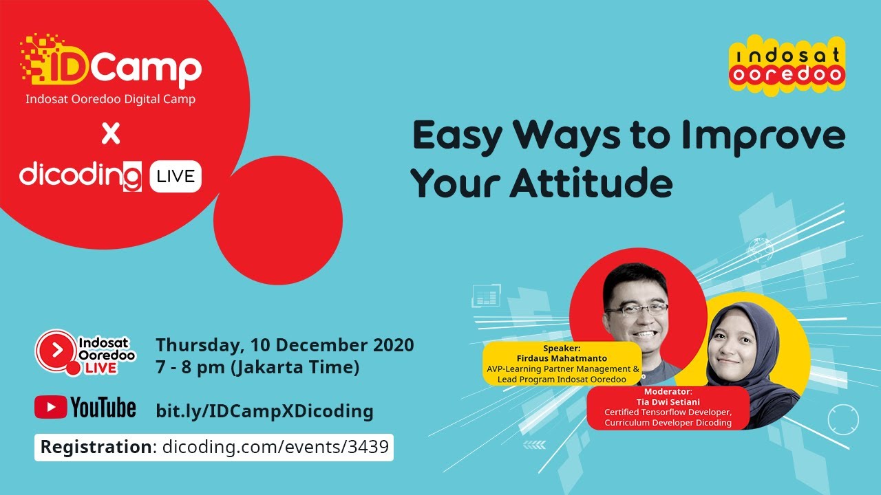 IDCamp X Dicoding LIVE: Easy Ways to Improve Your Attitude - YouTube
