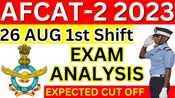 AFCAT 2 2023 Exam Analysis | 26 Aug 1st Shift | AFCAT Exam Analysis 2023 | AFCAT Answer key BSA