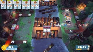 Overcooked 2 Campfire Cook Off lvl 2-4, 2 players co-op, 4 starts, 722, PL