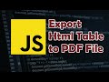 How to Export/Download Html as PDF File in Javascript