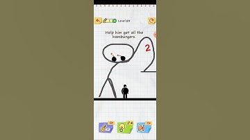 Draw 2 Save Stickman Puzzle Level 89: Help him get all the hamburgers #draw #drawing #shorts