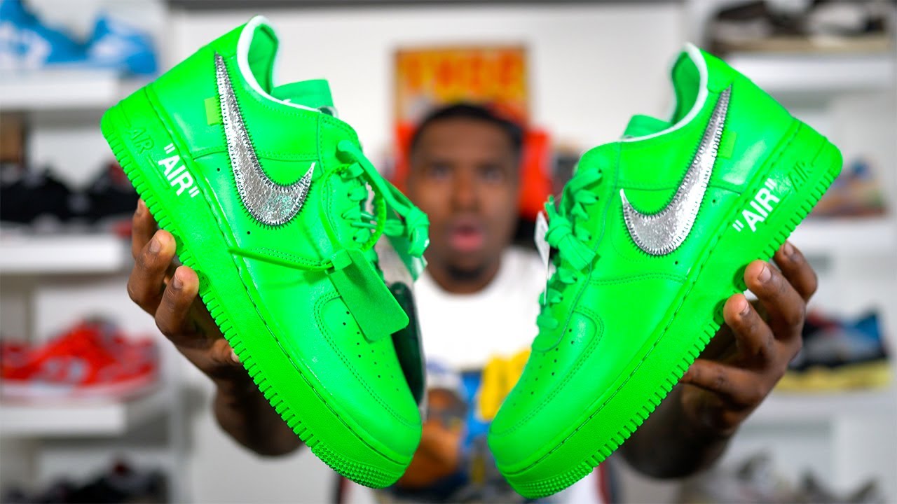 off white nike air force 1 green