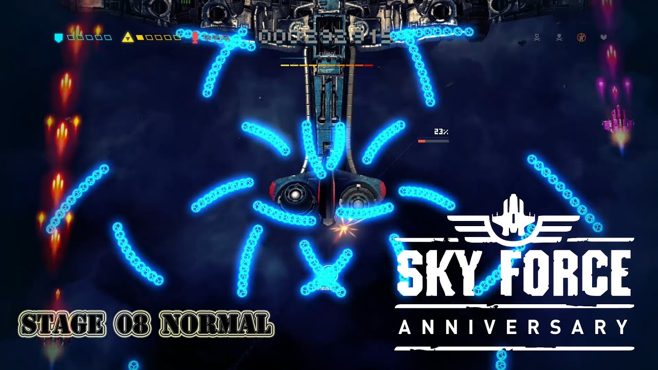 Sky Force Anniversary walkthrough stage 8 normal mode - Xbox one gameplay two players