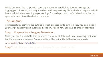 How to Redirect Parallel Process Bash Script Output to Individual Log Files