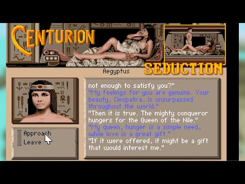 Centurion: Defender of Rome - fullplay longplay - Cleopatra seduction ending scene - PC / DOS Amiga