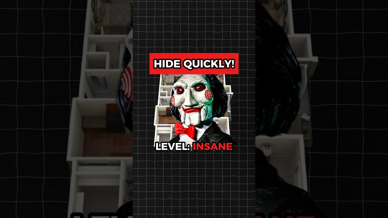Can You Hide From Jigsaw To Survive? #jigsaw #hideandseek #shorts