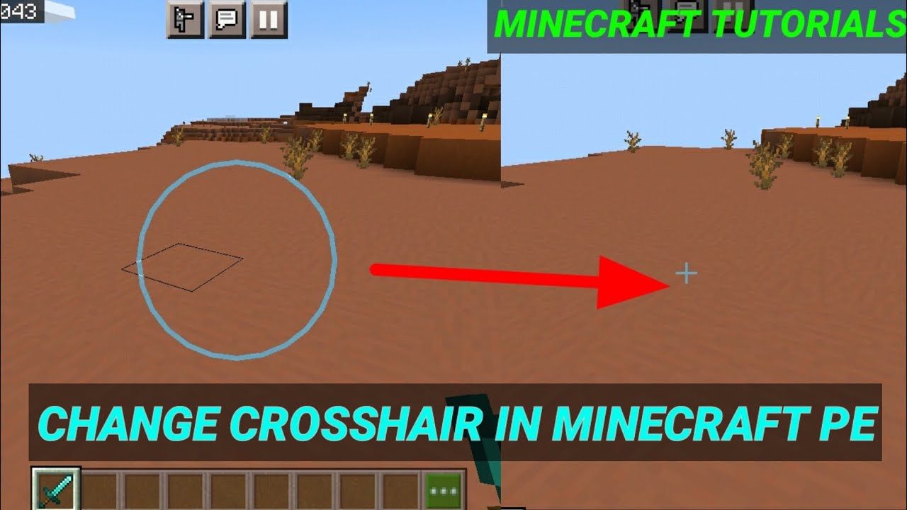 HOW TO CHANGE CROSSHAIR IN MINECRAFT POCKET EDITION | MINECRAFT