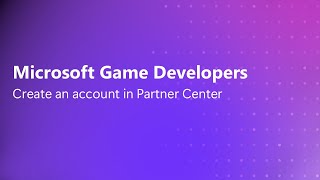 Creating your account in Partner Center