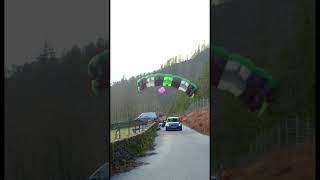 Trying to land a parachute on a Car?