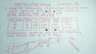 Diploma In Building And Civil Engineering Tacheometry Survey Calculation engineering survey