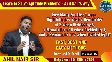 🛑🛑 ▶️When Divided by - Based Problems  || CAT 2022 || ANIL NAIR || Download ANC App | Concepts