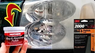 HEADLIGHT RESTORATION Mother's Mag and Aluminum Polish vs. Wet