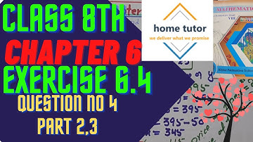 #class 8th# chapter 6 # exercise 6 4 question no 4 part 2,part 3.solve the equations HOME TUTOR