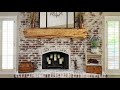 Easy German Schmear technique on a brick fireplace using white mortar