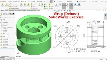 Wrap Feature (Deboss) in SolidWorks Exercise