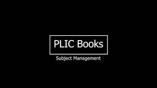 PLIC Books - Subject Management