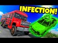 Zombie Car INFECTION with Weapons &amp; School Buses in BeamNG Drive Mods