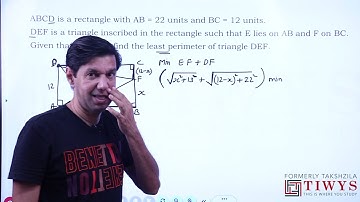 Least perimeter of triangle inscribed in rectangle