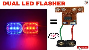 Dual led flasher || using 555 timer ic  || police light flasher |