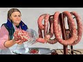 Homemade Sausage made of Fresh Meat in the Guts! A Rustic Product that You Can&#39;t Do Without