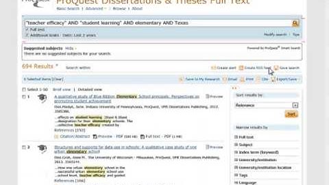 Using ProQuest Dissertations and Theses Database