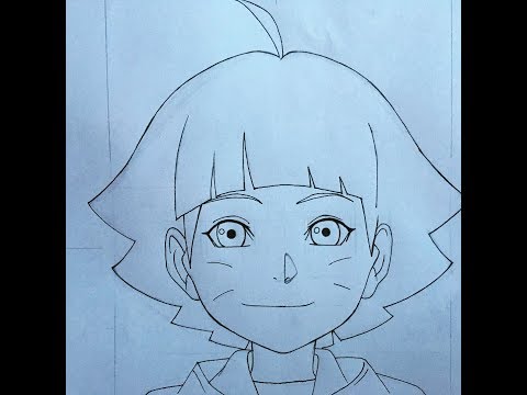 Como desenhar a HIMAWARI passo a passo MUITO FÁCIL (Como desenhar  personagens do Boruto) 