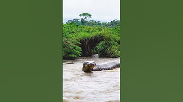 Thumbnail of Scary giant anaconda appears in river #snake #anaconda #snakevideo #amazonia