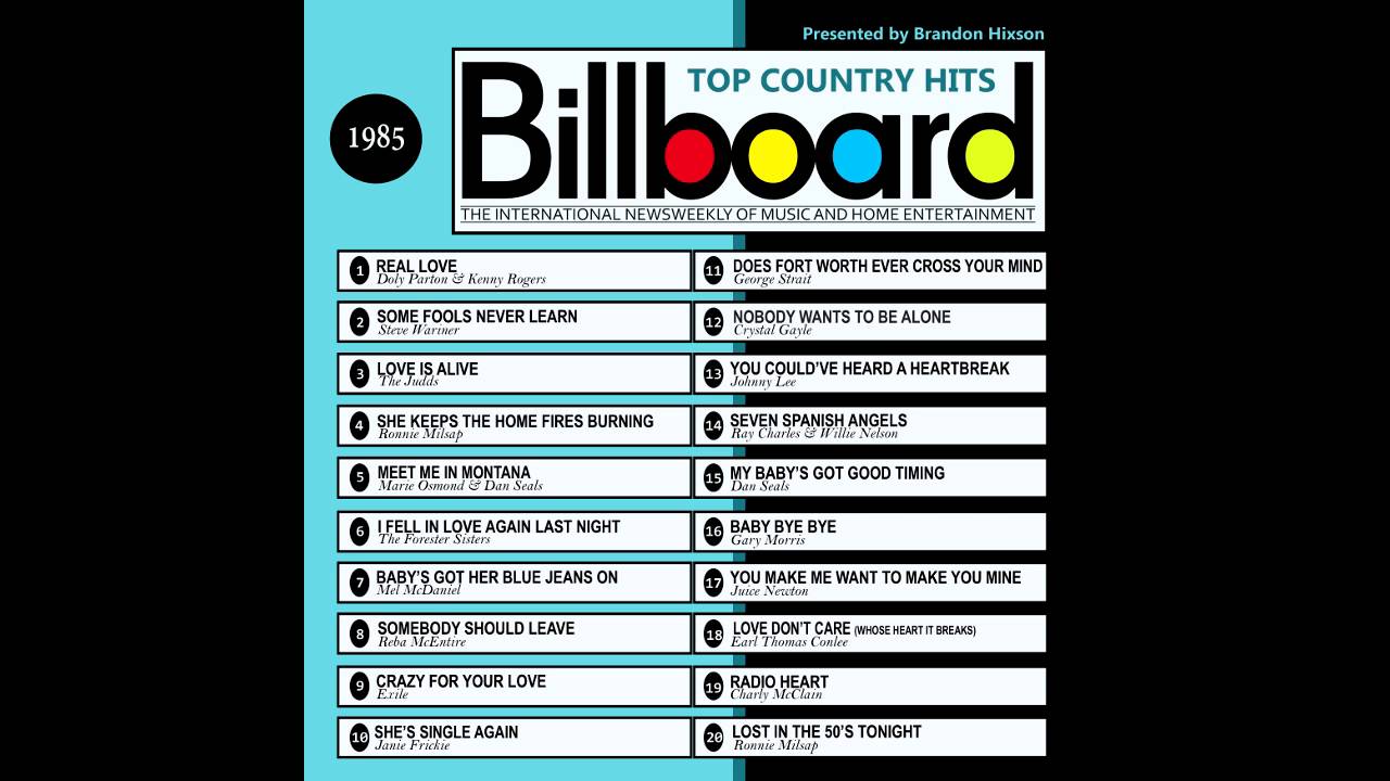 Billboard Top Country Hits 1985 YouTube Billboard Top Country Hits 1985 YouTube