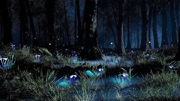 Unreal Engine 5 | Calming Firefly Nighttime Forest | ASMR Ambience Music