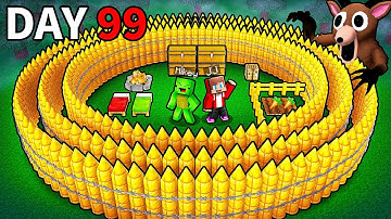 JJ and Mikey: RICH SECURITY BASE vs 99 Nights In The Forest Battle in Minecraft - Maizen