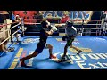 Sparring at the boxing gym