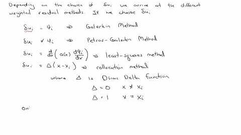 Types of weighted residual methods
