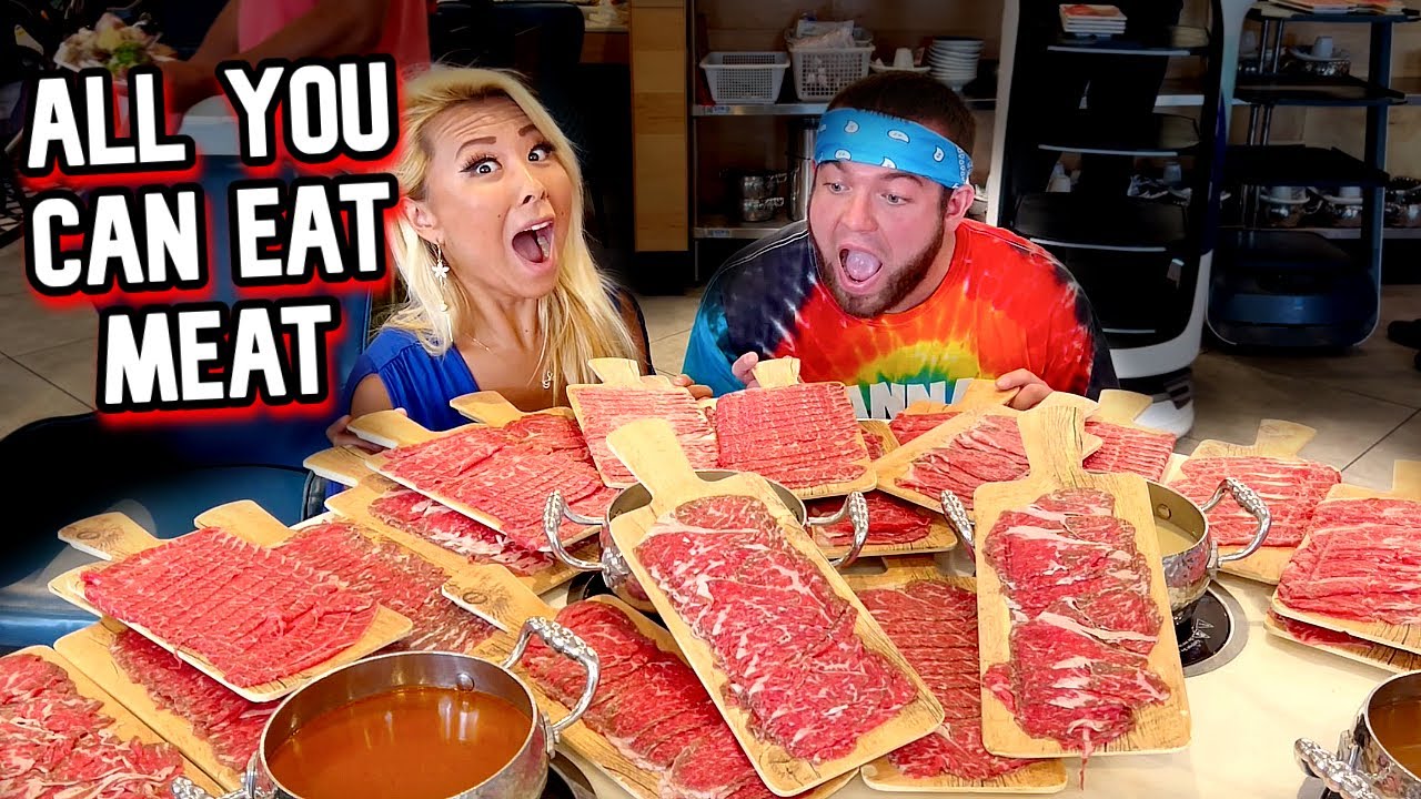 HOW MUCH MEAT CAN TWO COMPETITIVE EATERS EAT?! at Oishi Shabu in Irvine, CA!!! 