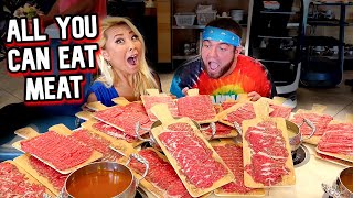 HOW MUCH MEAT CAN TWO COMPETITIVE EATERS EAT?! at Oishi Shabu in Irvine, CA!!! #RainaisCrazy screenshot 3