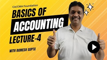 L-4 INTRODUCTION II ACCOUNTING II  FOUNDATION MAY-26 I BY RAMESH GUPTA SIR #ca #foundation