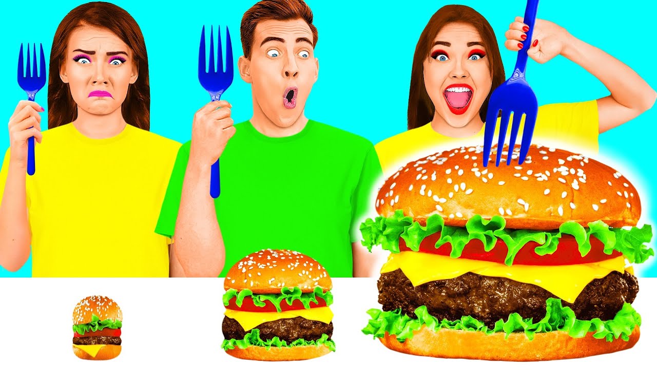 Big, Medium and Small Plate Challenge | Fantastic Food Hacks by ...