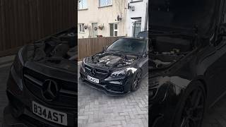 Carbon fibre bonnet install e63 AMG W212