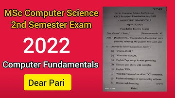 2022 MDU MSc sem 2 question paper| Computer Fundamentals @Dear_Pari