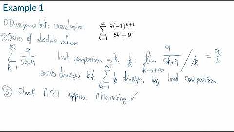 Math 263: Section 10.6 -- example 1 (conditionally convergent series)