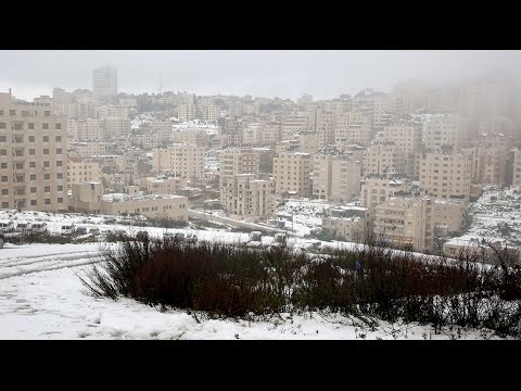 جولة في مدينة رام الله وتساقط الثلوج 2016 