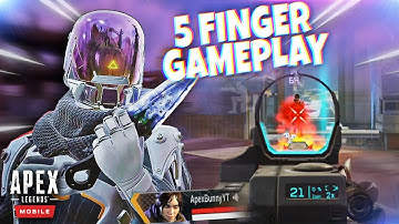 WRAITH 5 FINGER AGGRESSIVE GAMEPLAY | APEX LEGENDS MOBILE | WRAITH GAMEPLAY | 5 FINGER GYRO | 60 FPS