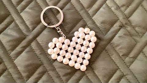 How to make a Beaded Heart keychain || DIY Beaded Heart