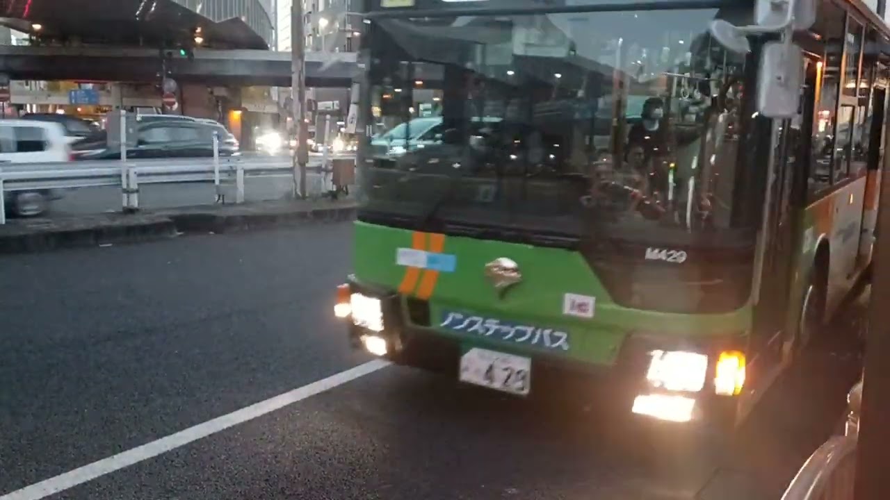 三菱ふそうエアロスター都営バスK-M429(南千住)上46清澄二丁目前経由南千住車庫行き上野駅前16時27分到着10分遅れ