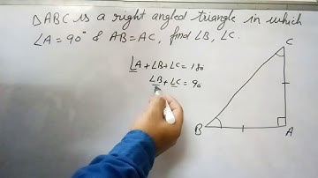 Ex 7.2 Q No. 7,ABC is a right angled triangle in which A=90, AB=AC . Find angles B and C, class 9
