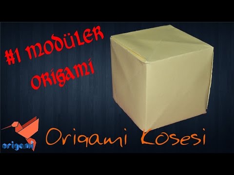 ✂ Yapıştırıcı Kullanmadan Kağıttan Küp Yapımı #1 Modüler Origamiler. (Origami Köşesi)